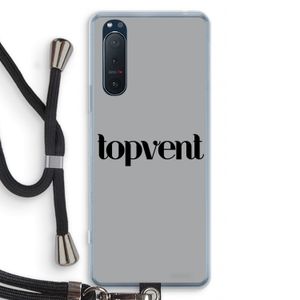 Topvent Grijs Zwart: Sony Xperia 5 II Transparant Hoesje met koord