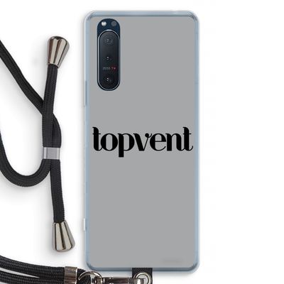 Topvent Grijs Zwart: Sony Xperia 5 II Transparant Hoesje met koord