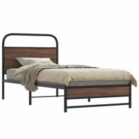 Bedframe zonder matras bewerkt hout bruin eikenkleur 100x200 cm