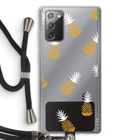 Ananasjes: Samsung Galaxy Note 20 / Note 20 5G Transparant Hoesje met koord