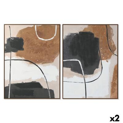 Canvas Home ESPRIT Wit Bruin Zwart Abstract Stads 90 x 4 x 120 cm (2 Stuks) Canvas Home ESPRIT Wit Bruin Zwart Abstract Stads 90 x 4 x 120 cm (2 Stuks)
