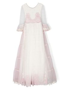 Manuela Macías robe en tulle Scarlette à taille empire - Blanc