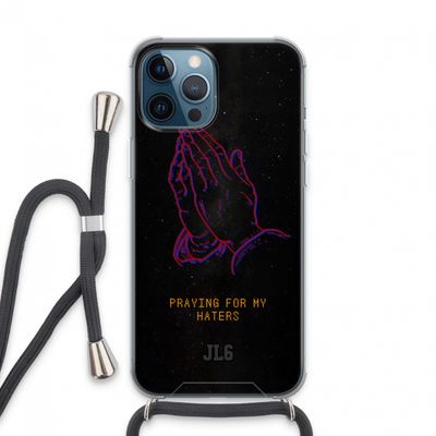 Praying For My Haters: iPhone 13 Pro Max Transparant Hoesje met koord