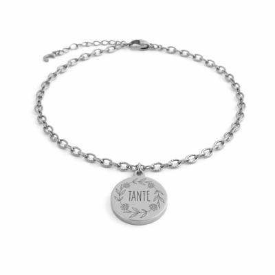 Gegraveerde ’Je wordt tante’ armband - Stainless steel - Zilver