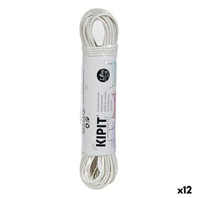 Waslijn Kipit Wit PVC 20 m 20,5 x 4 x 3,5 cm (12 Stuks)