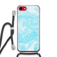 Waterverf blauw: iPhone SE 2020 Transparant Hoesje met koord Waterverf blauw: iPhone SE 2020 Transparant Hoesje met koord