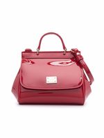 Dolce & Gabbana Kids mini sac à main Sicily en cuir verni - Rouge