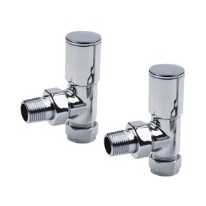 Radiatorkraan Sanilux Aansluitset Haaks Chroom (Voor zij aansluiting)