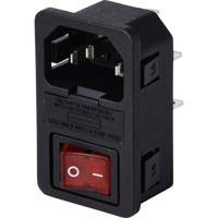 TRU COMPONENTS TC-13599520 Apparaatstekker (koud) Stekker, inbouw verticaal Totaal aantal polen: 3 10 A Zwart 1 stuk(s)