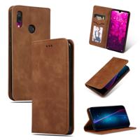Retro huid voelen Business magnetische horizontale Flip lederen case voor Xiaomi Redmi 7/Redmi Y3 (bruin)