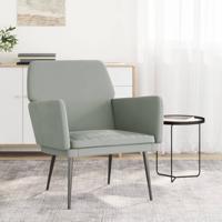Fauteuil 62x79x79 cm fluweel lichtgrijs