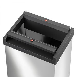 Hailo Bix-Box Swing L 8401110 Afvalbak 35 l RVS (b x h x d) 339 x 545 x 260 mm Zilver, Zwart Met zelfsluitende zwenkdeksel 1 stuk(s)
