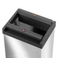 Hailo Bix-Box Swing L 8401110 Afvalbak 35 l RVS (b x h x d) 339 x 545 x 260 mm Zilver, Zwart Met zelfsluitende zwenkdeksel 1 stuk(s) - thumbnail