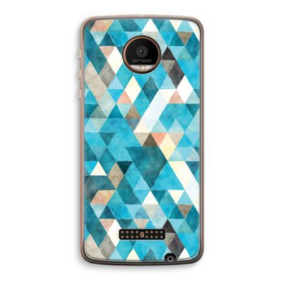 Gekleurde driehoekjes blauw: Motorola Moto Z Force Transparant Hoesje