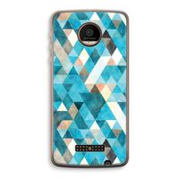 Gekleurde driehoekjes blauw: Motorola Moto Z Force Transparant Hoesje