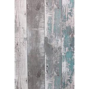 Noordwand Noordwand Behang Topchic Wooden Planks donkergrijs en blauw