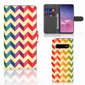 Samsung Galaxy S10 Telefoon Hoesje Zigzag Multi Color