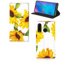 Smart Cover voor Huawei P30 Lite New Edition Zonnebloemen - thumbnail