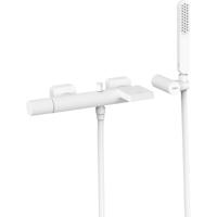 Badkraan Tres Loft | Opbouw | Mengkraan | Waterval uitloop | Incl.Handdoucheset | 2-weg | hoh 15 cm | 1-knop | Rond | Wit mat
