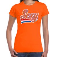 Sexy sierlijke wimpel t-shirt oranje voor dames - EK/WK - Koningsdag shirts Sexy sierlijke wimpel t-shirt oranje voor dames - EK/WK - Koningsdag shirts