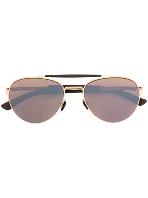 Mykita lunettes de soleil à monture pilote - Marron