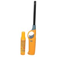 Flame Classics Gasaansteker - lange steel - met navul cilinder - geel - 25 cm - BBQ/ keuken