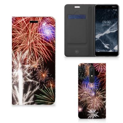 Nokia 5.1 (2018) Hippe | Standcase | Vuurwerk