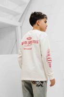 Malelions Relaxed Lifestyle Longsleeve T-Shirt Kids Gebroken Wit - Maat 164 - Kleur: Gebroken WitRood | Soccerfanshop