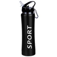 Sport Bidon drinkfles/waterfles Sport print zwart 600 Ml