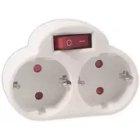Calex tweewegstekker met schakelaar wit 9 x 7,7 x 6,3 cm