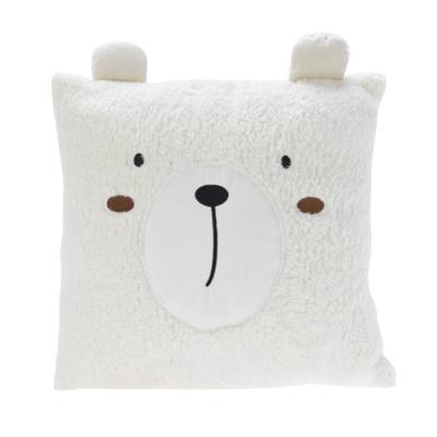 Dieren sierkussen - kinderkamer - wit - 43 cm - polyester - met oren
