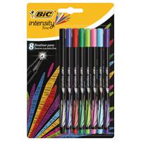 BIC Intensity Fine viltstift Fijn Zwart, Blauw, Groen, Lichtblauw, Lichtgroen, Roze, Paars, Rood 8 stuk(s) - thumbnail