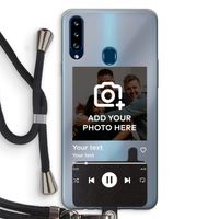 Music Player: Samsung Galaxy A20s Transparant Hoesje met koord