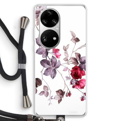 Mooie bloemen: Huawei P50 Pro Transparant Hoesje met koord