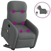 Sta-op-massagestoel elektrisch verstelbaar stof donkergrijs