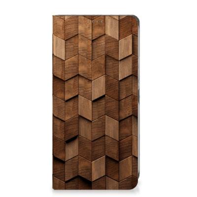 Book Wallet Case voor Nokia XR21 Wooden Cubes Book Wallet Case voor Nokia XR21 Wooden Cubes