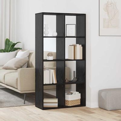 Boekenkast Zwart eiken 69.5 x 29 x 137.5 cm Bewerkt hout