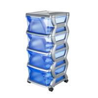 Bama Insieme Ladesysteem met Wieltjes 4 Laden 36x40x80 cm Zilver/Blauw/Transparant Bama Insieme Ladesysteem met Wieltjes 4 Laden 36x40x80 cm Zilver/Blauw/Transparant