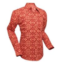 Chenaski Retro 70&apos;s Rhomubus Shirt Rust-M