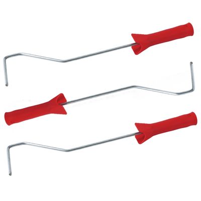 Set van 3x stuks muur/lak verfroller lange beugels / verfbeugels voor 10 cm roller