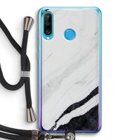 Elegante marmer: Huawei P30 Lite Transparant Hoesje met koord Elegante marmer: Huawei P30 Lite Transparant Hoesje met koord
