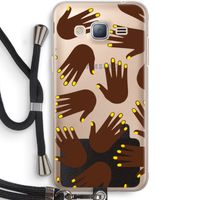 Hands dark: Samsung Galaxy J3 (2016) Transparant Hoesje met koord