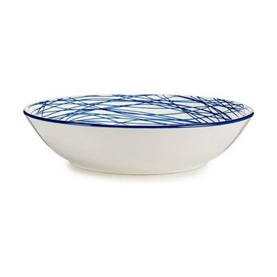 Diep bord Vessia MB19A3182-SB MB19A3182-SB Blauw Wit Porselein Strepen 20 x 4,7 x 20 cm (6 Stuks)
