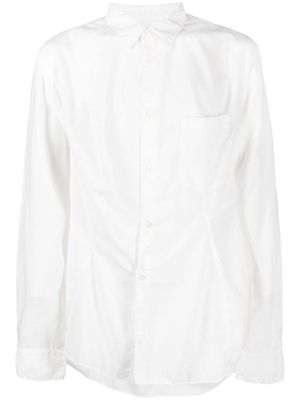 Comme des Garçons Homme Plus chemise drapée à manches longues - Blanc