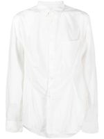 Comme des Garçons Homme Plus chemise drapée à manches longues - Blanc - thumbnail