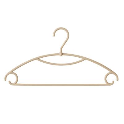 5Five Kledinghangers - 8x stuks - geribbeld kunststof - beige - 40 x 20 cm