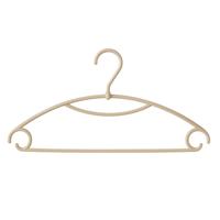 5Five Kledinghangers - 8x stuks - geribbeld kunststof - beige - 40 x 20 cm