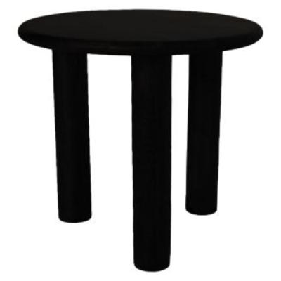 Bijzettafel rond pilaar - 50x50x45 - Zwart - Mangohout