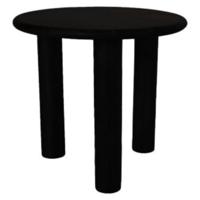 Bijzettafel rond pilaar - 50x50x45 - Zwart - Mangohout