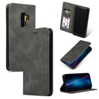 Retro huid voelen Business magnetische horizontale Flip lederen case voor Samsung Galaxy S9 plus (donkergrijs)